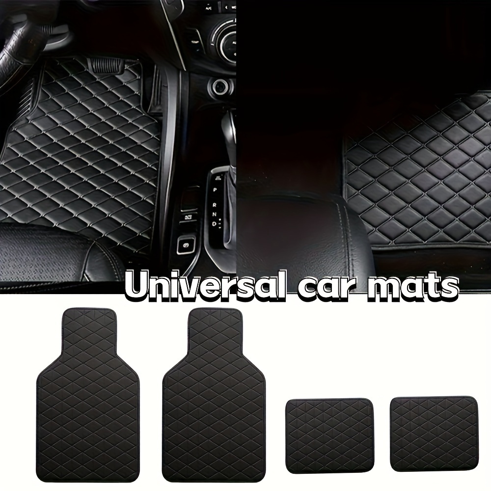 

4pcs Universal Waterproof Pu Leather Car Floor Mats - Front & Rear Full Set