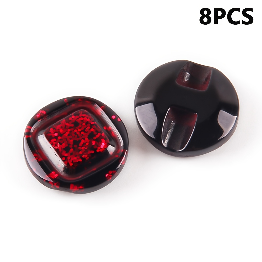 Image of 8pcs Versatile Women's Buttons - Colorful Resin Suit Buttons, Cardigan And Coat Fasteners, Round Eyelet Design, Multi-functional Fashion Buttons For Sweaters And Tops