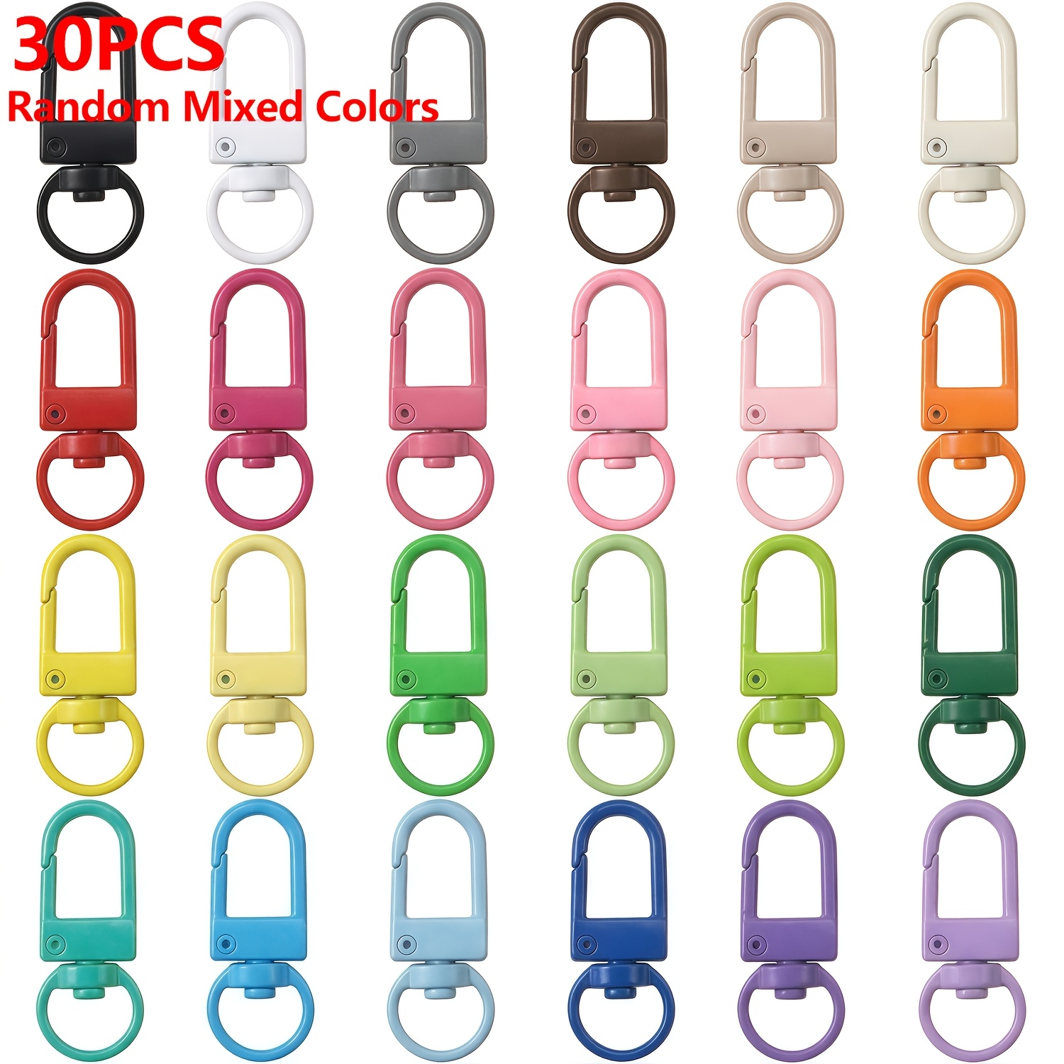 TEMU 30 pz Portachiavi ad , Ganci a Forma di U per Portachiavi, Colori Dorati/Argentati/ Casuali, Ganci Girevoli per Portachiavi, per Portachiavi Fai