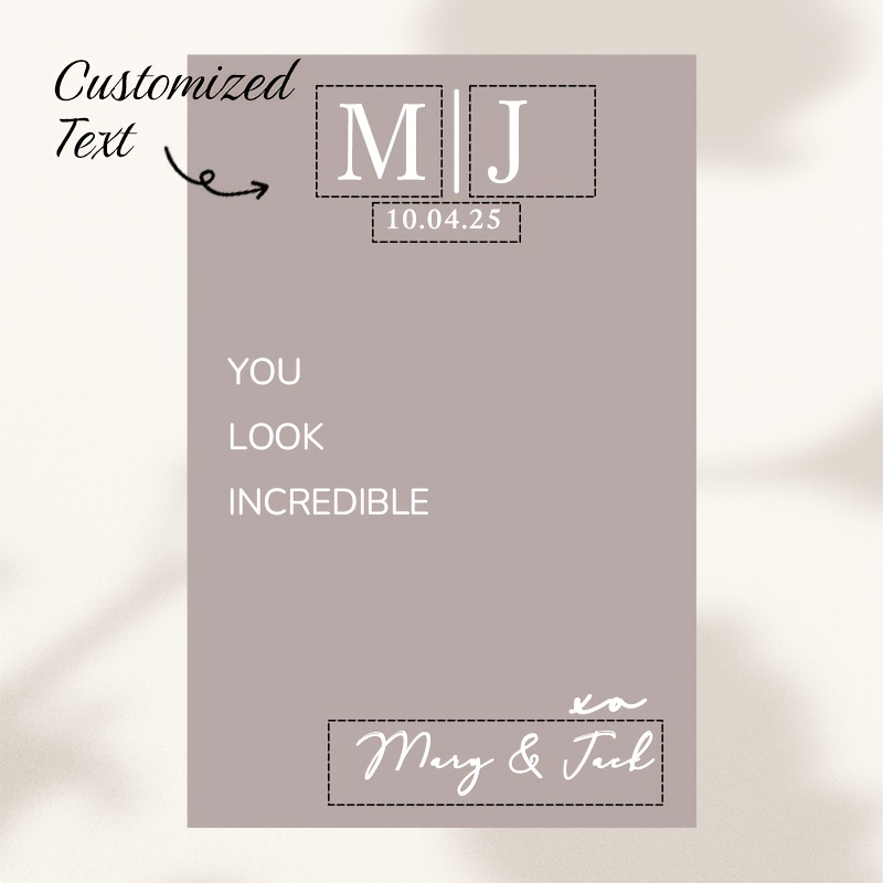 Image of Custom Mirror Wedding Stickers | Large Elegant Vinyl Decor For Wedding Reception - Table Numbers, Welcome Signs, Photo Booth Backdrop | , Single Use