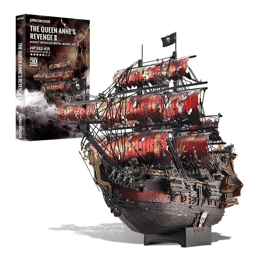 

1pc Piececool 's Ii Pirate Ship Model Kit - 3d Metal Puzzle, Collectible Copper Ship Building Set, Educational Diy Toy, Unique Gift Idea