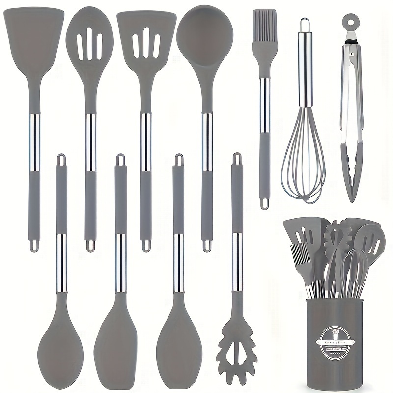 

12pcs, Silicone Kitchen Utensil Set - Safe And Easy To Clean - Cooking And Baking - Ideal For Back To School And Dorm