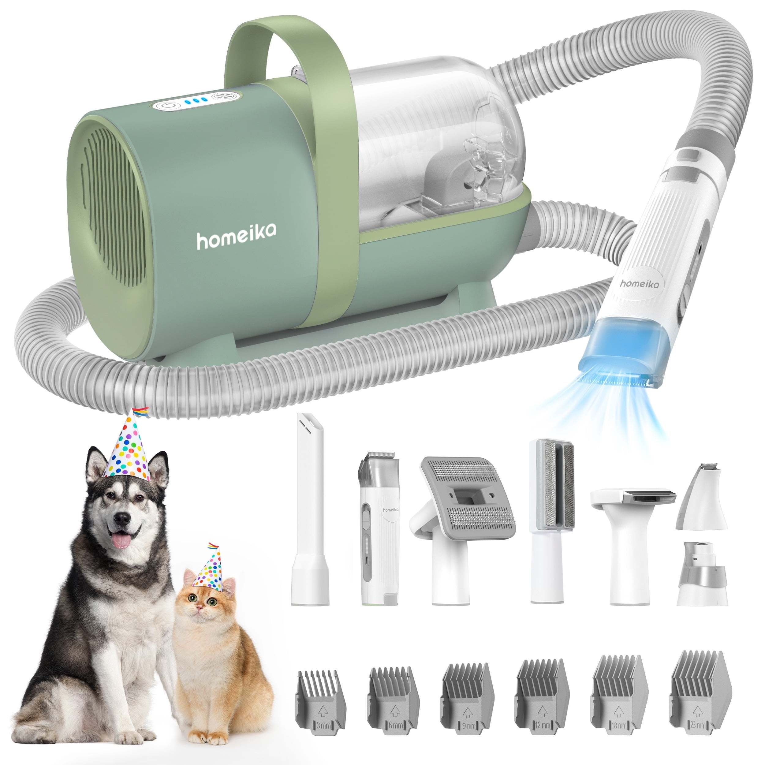 

Pet Grooming Kit, 3.0l Dog Suction 99% Pet , Grooming , Bag, 5 Nozzles, Pet Groomer Massage Nozzle For Shedding