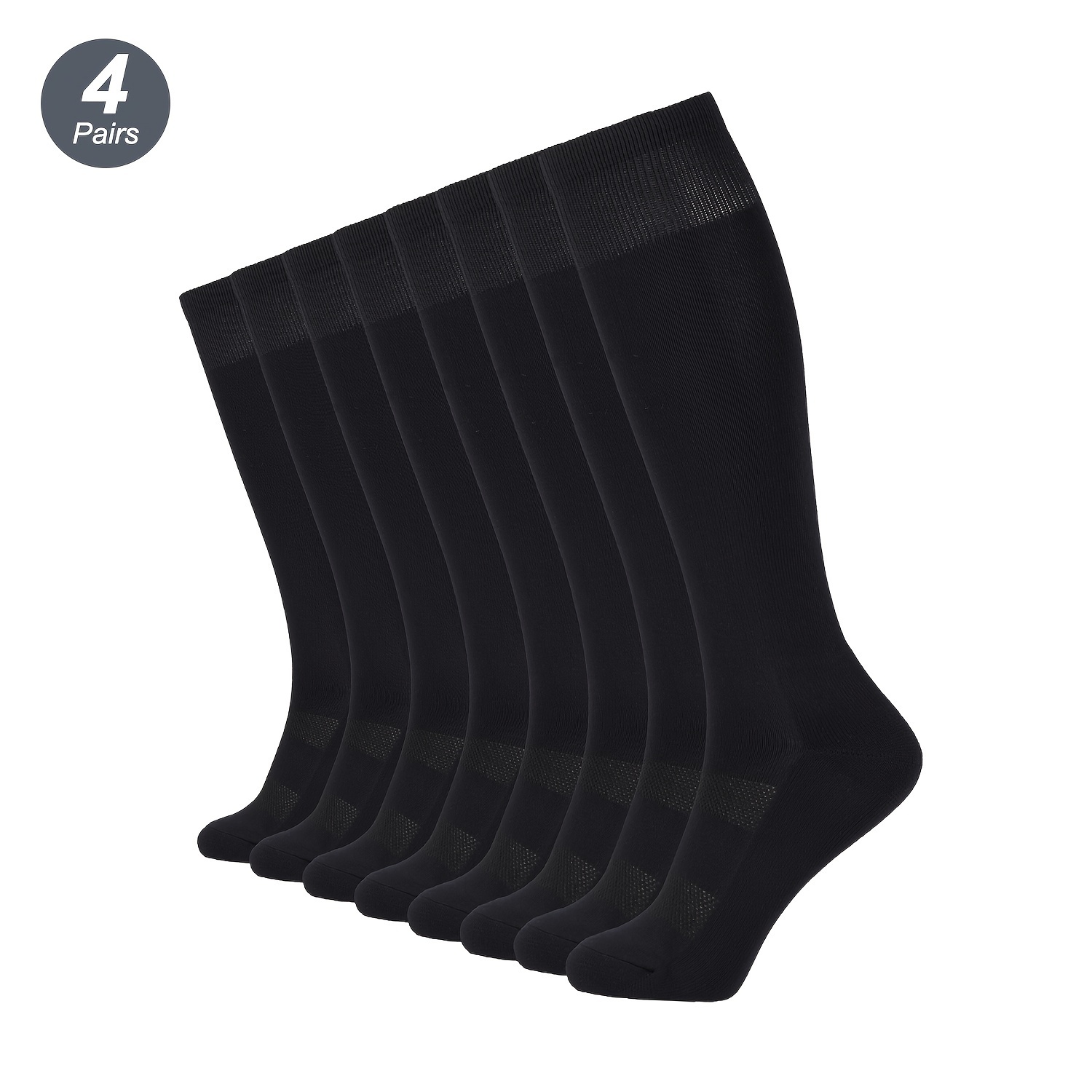 

4 Pairs Autumn And Winter Style, Men's And Women's Long Socks With Fleece The Knee Socks