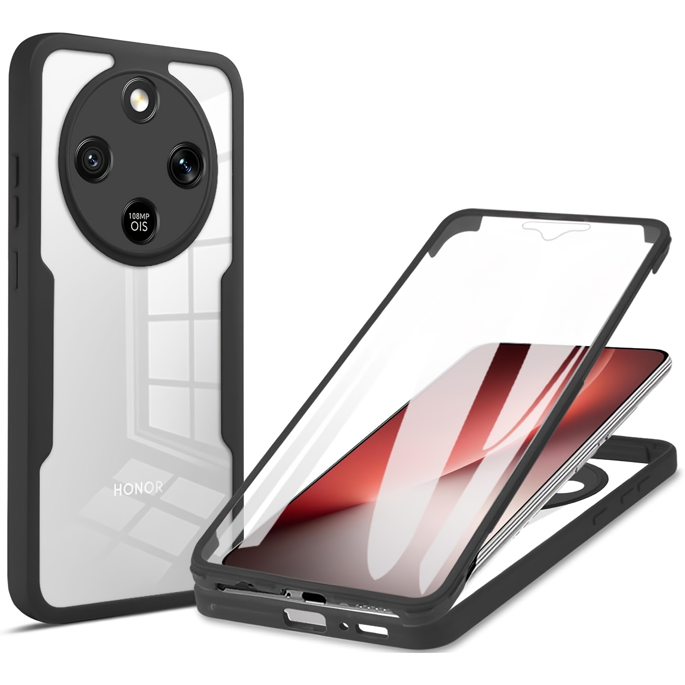 TEMU Custodia per telefono: per Honor Magic8 Lite 5G, custodia antiurto a gradi, compatibile con Honor Lite 5G, retro rigido con pellicola PET HD e