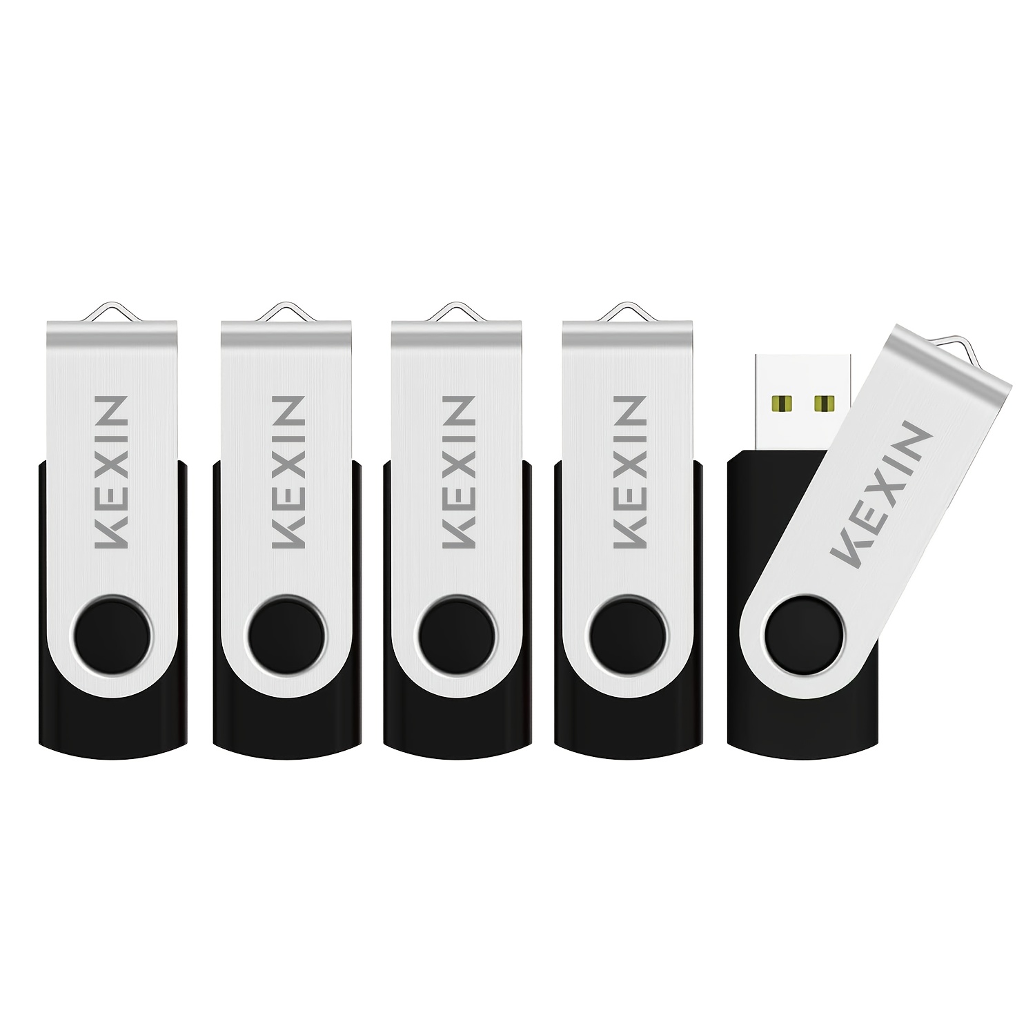 Image of Kexin 5 Pack [usb Flash Drive] Usb 2.0 16gb To 64gb Metal Pen Drive | | Works With Pcs, Laptops, Tablets, Mobile Car Audio, Gaming Consoles