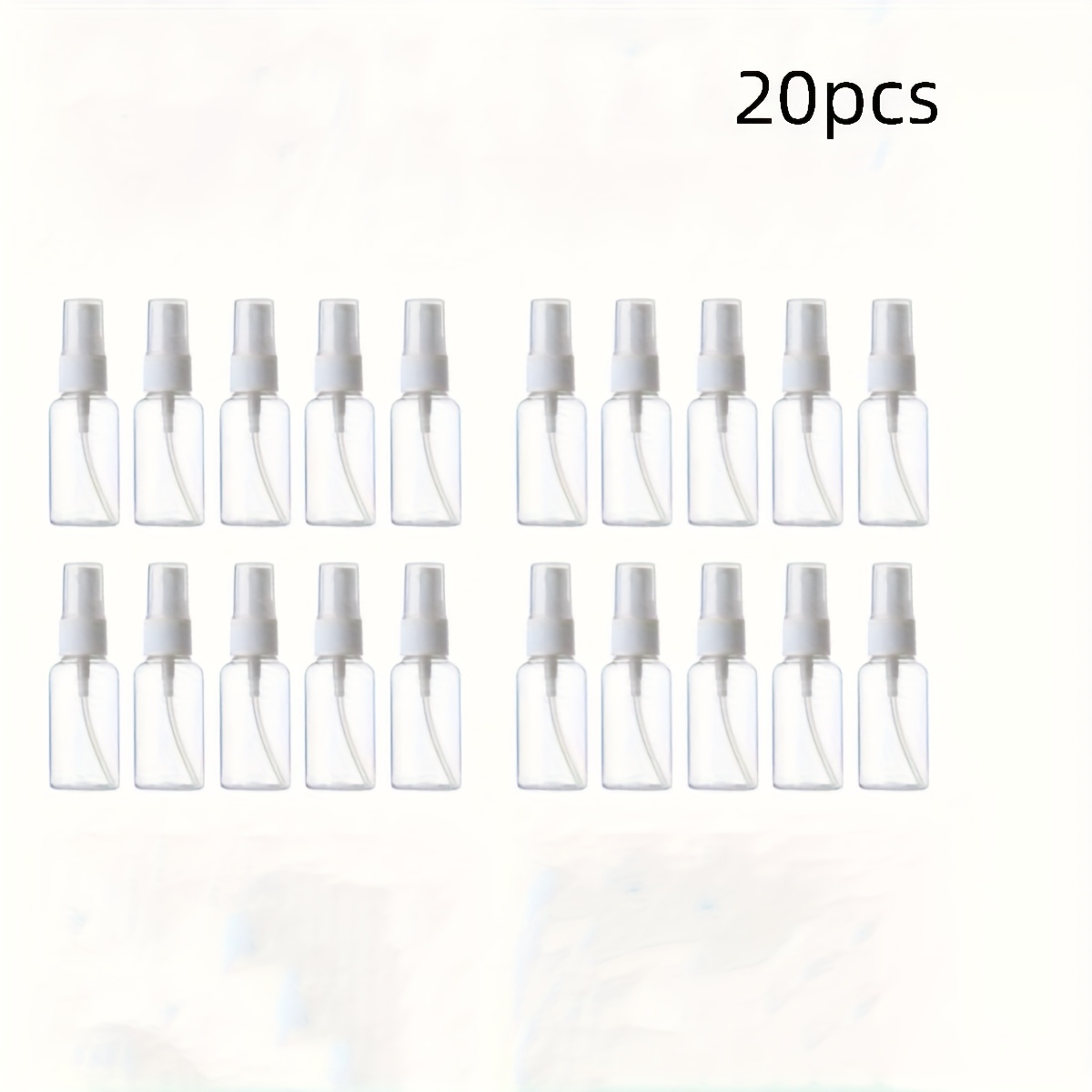 TEMU 20pcs 20ml Mini Travel Spray Bottles, Clear Plastic, Portable Refillable Containers For Perfume, Liquid Oil-free, Ideal For Use Additions |