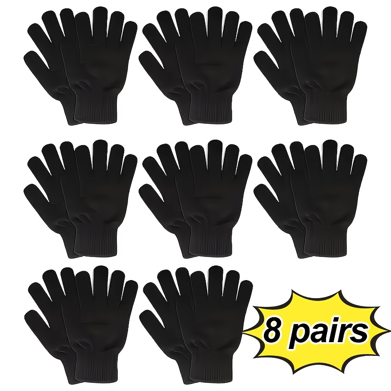 TEMU 8 Pairs Winter Warm Gloves For Women And Men, Elastic Cuffs, For Cold-proof , Autumn And Winter For Cold-proof Warm Gloves, Suitable For Cold
