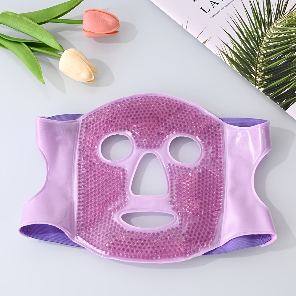 1 Stück Kalt/Warm Relax Gel-Mask mit Eisperlen, Reduziert Gesichtsschwellungen, Augenringe, Gelperlen Heiß-Kalt-Kompresse, Gesichts-SPA für Frauen zum Schlafen, Druck, Kopfschmerzen, Hautpflege, 