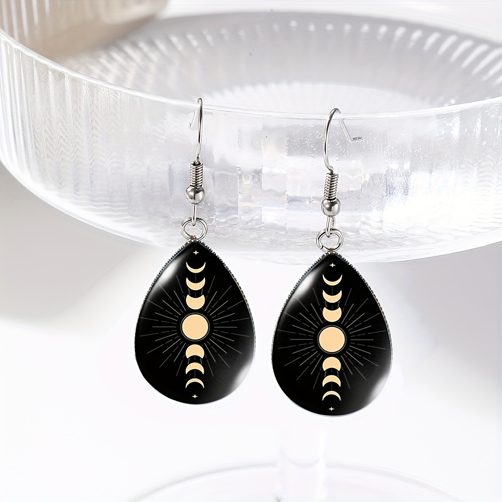 TEMU A Pair Of Handmade Glass Earrings Resembling Water During A