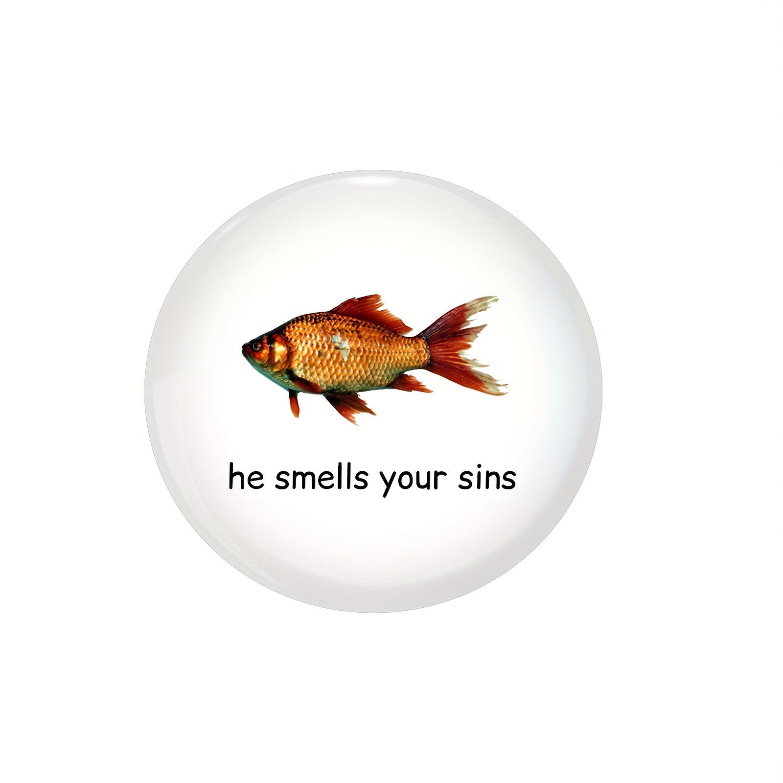 

Funky 'he Smells Your ' Fish Pattern Brooch Pin - Unique Novelty Accessory For Men