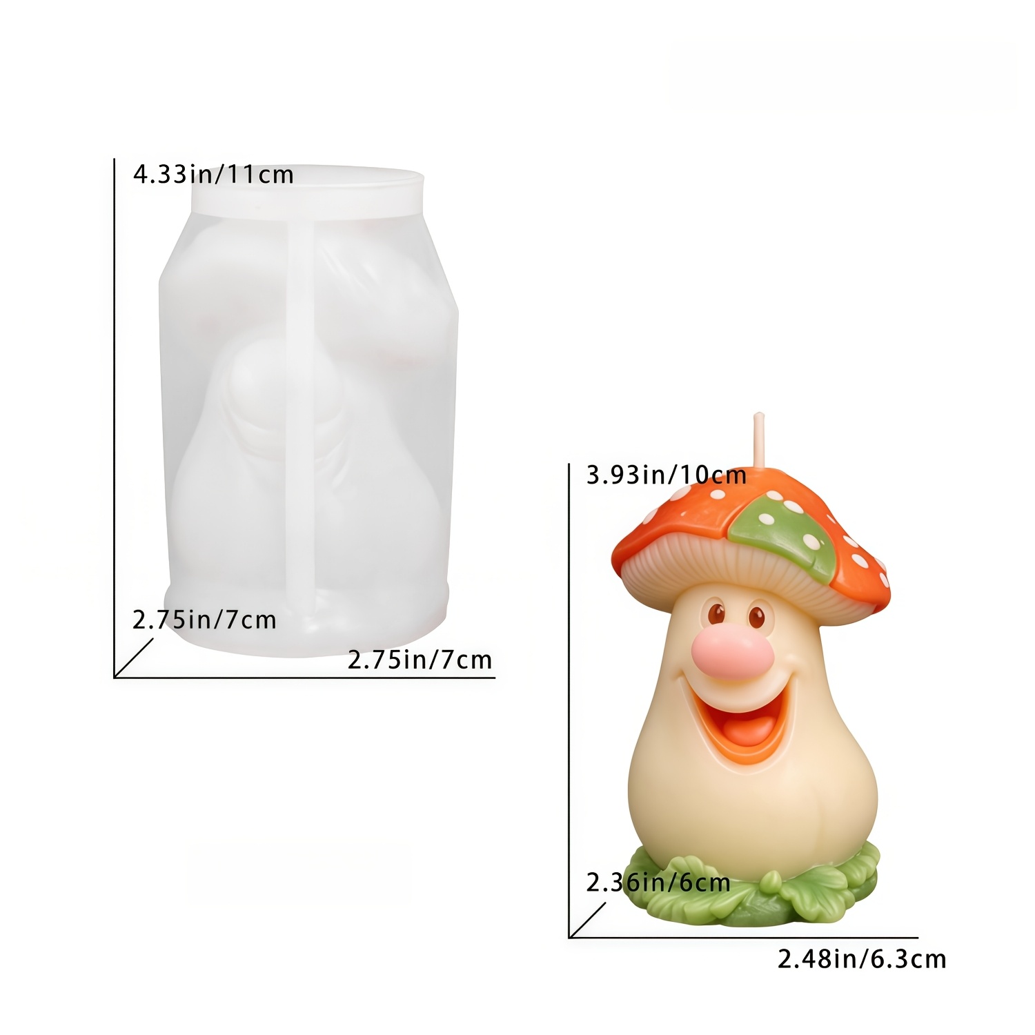 Image of Mushroom-shaped Silicone Mold Suitable For Scented Candles & Wax Crafts - Leaf Base With, Irregular Tabletop Ornament Making Mold For Diy Gifts, Home Decor, Soap Molds (plant-themed For Uses)
