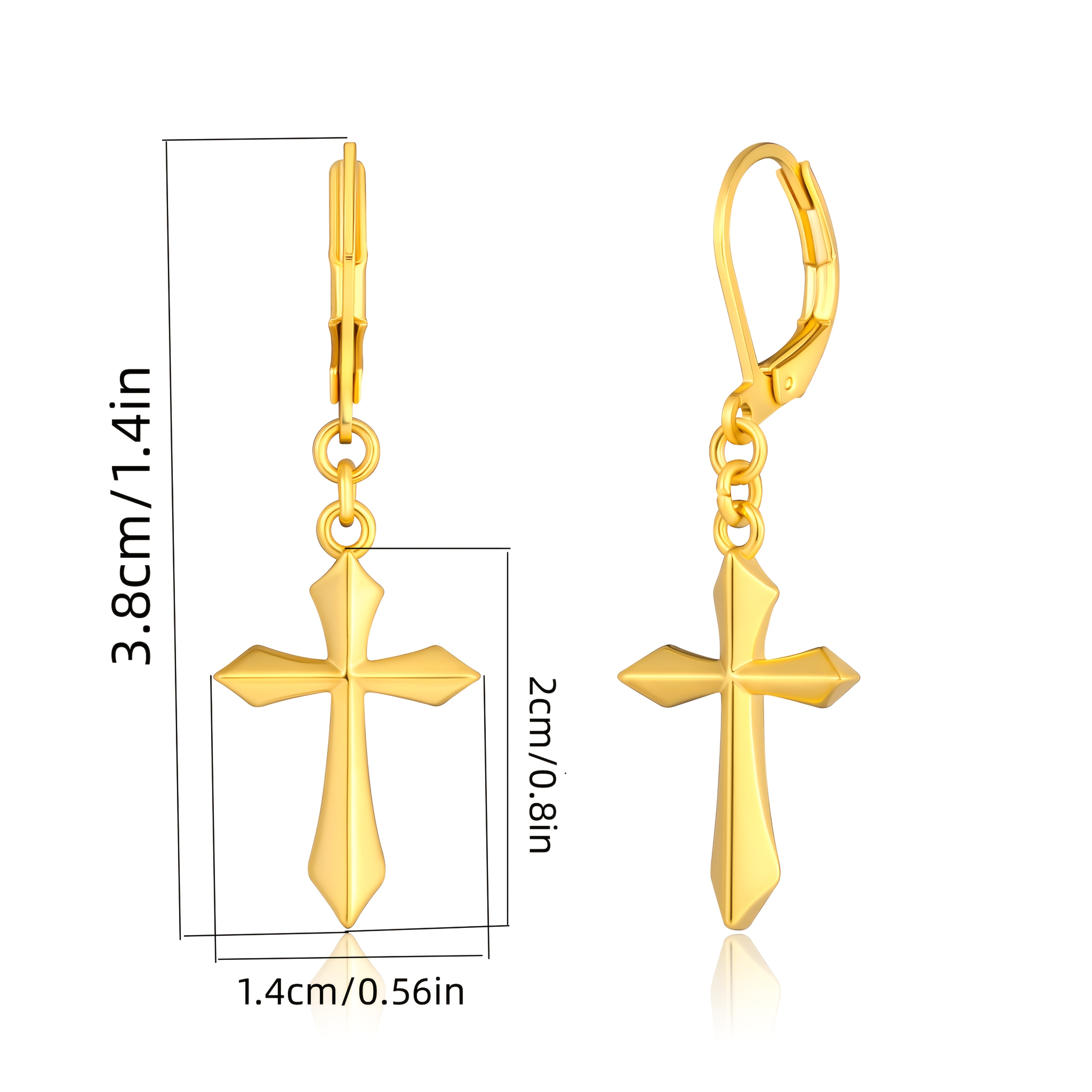 Image of 925 Silver Women's Cross Earrings High-end Luxury Women's Jewelry Elegant And Sexy Fashion Trend Christmas Valentine's Day Holiday Gift Birthday Gift With Exquisite Packaging Gift Box