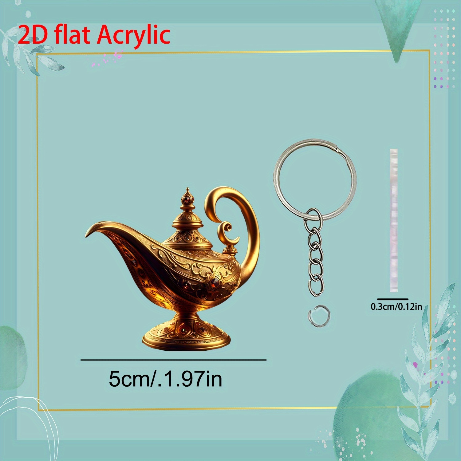 TEMU 2d Flat, 2d Flat Lamp Keychain, Keychain - Decorative Item, Creative Christmas Design Ornament, Gift For Who Love Decorating, Suitable For Home