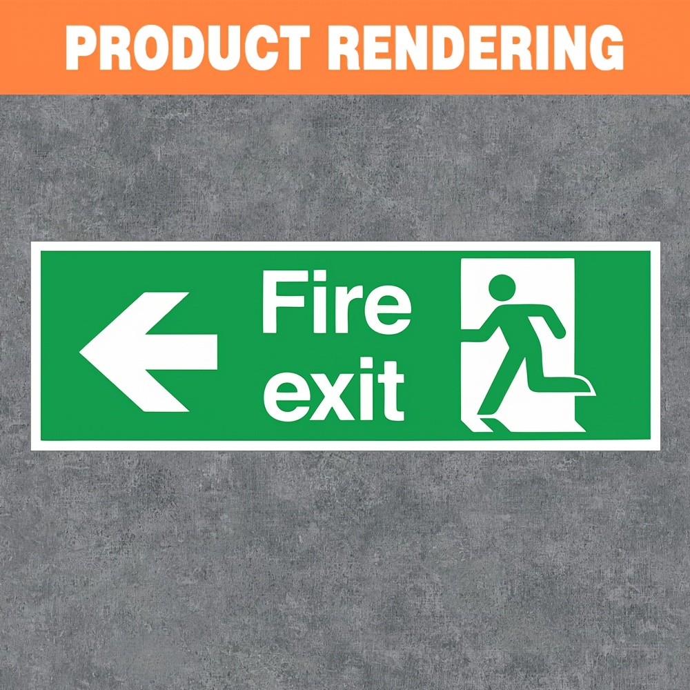 2pcs Safety Fire Exit Arrow Stickers