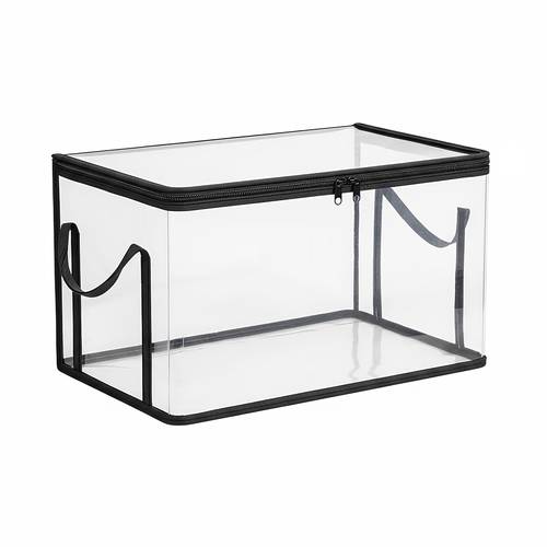 transparent plastic storage box book storage box household old book organizing artifact large capacity book and clothing storage saving office and for easy observation foldable bookshelf bag