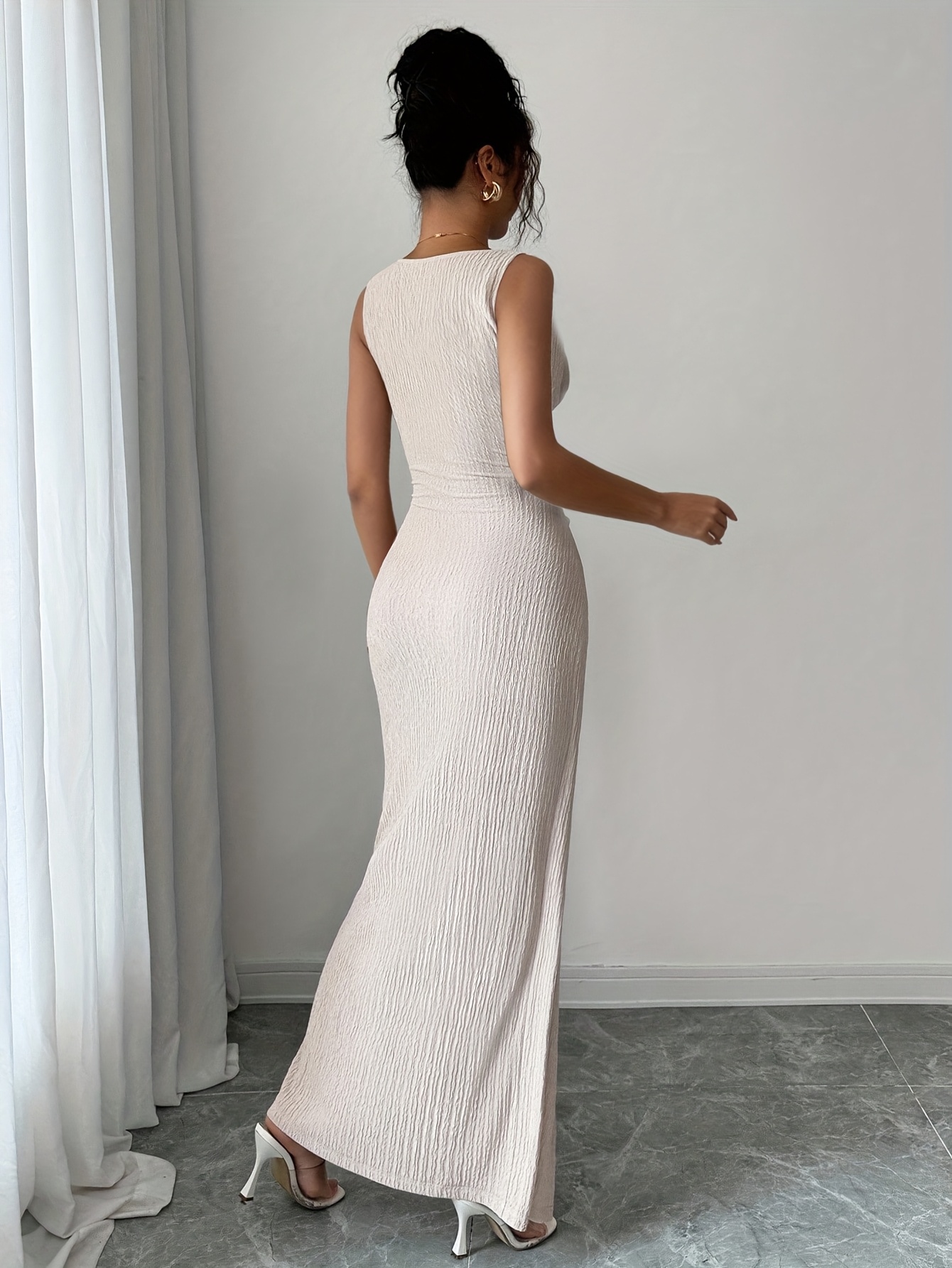plus size dresses to wear to a beach wedding White One Shoulder Waist Knot Midi Dress – Gabi Swimwear