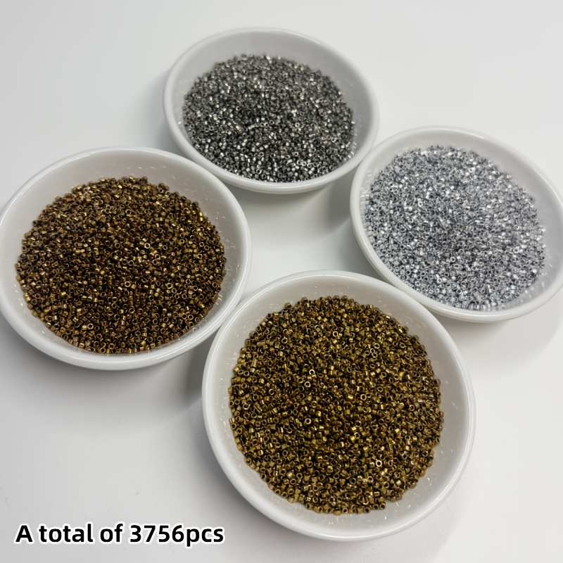 TEMU MIYUKI Perline Delica, Set a 4 Colori (21/22/22L/551), Materiale in Vetro, Totale 3756 pezzi, 939 pezzi per , Dimensione: 1.6Mm/0.063pz, Totale