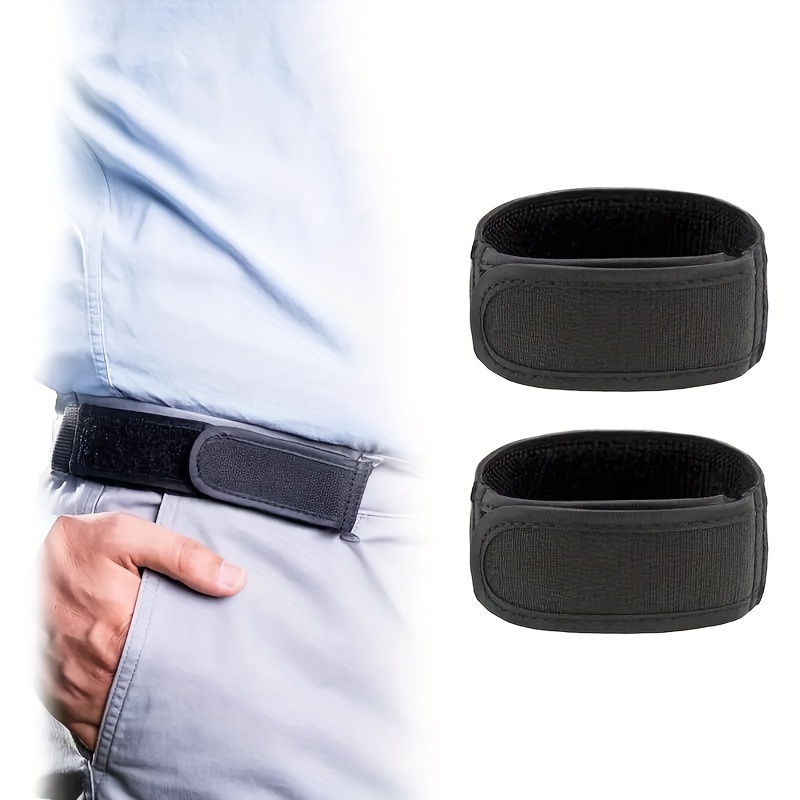 

2pcs No-buckle Elastic Belts - Easy Clip-on, Stretch Waistband For Men & Women - Casual Nylon Belt For Jeans & Pants