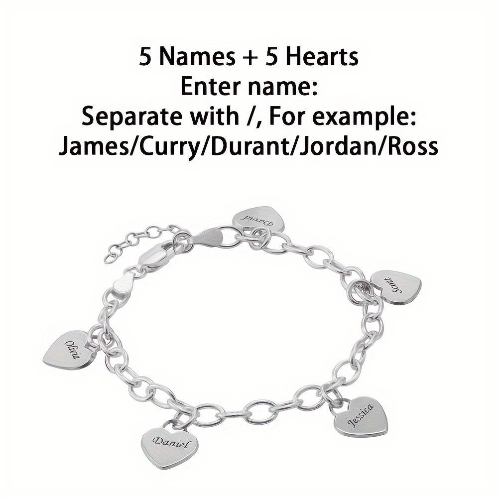 Image of Custom Heart Pendant Name, Supports 1-5 Names, Pendant Engraving, Family Jewelry, Christmas Gift