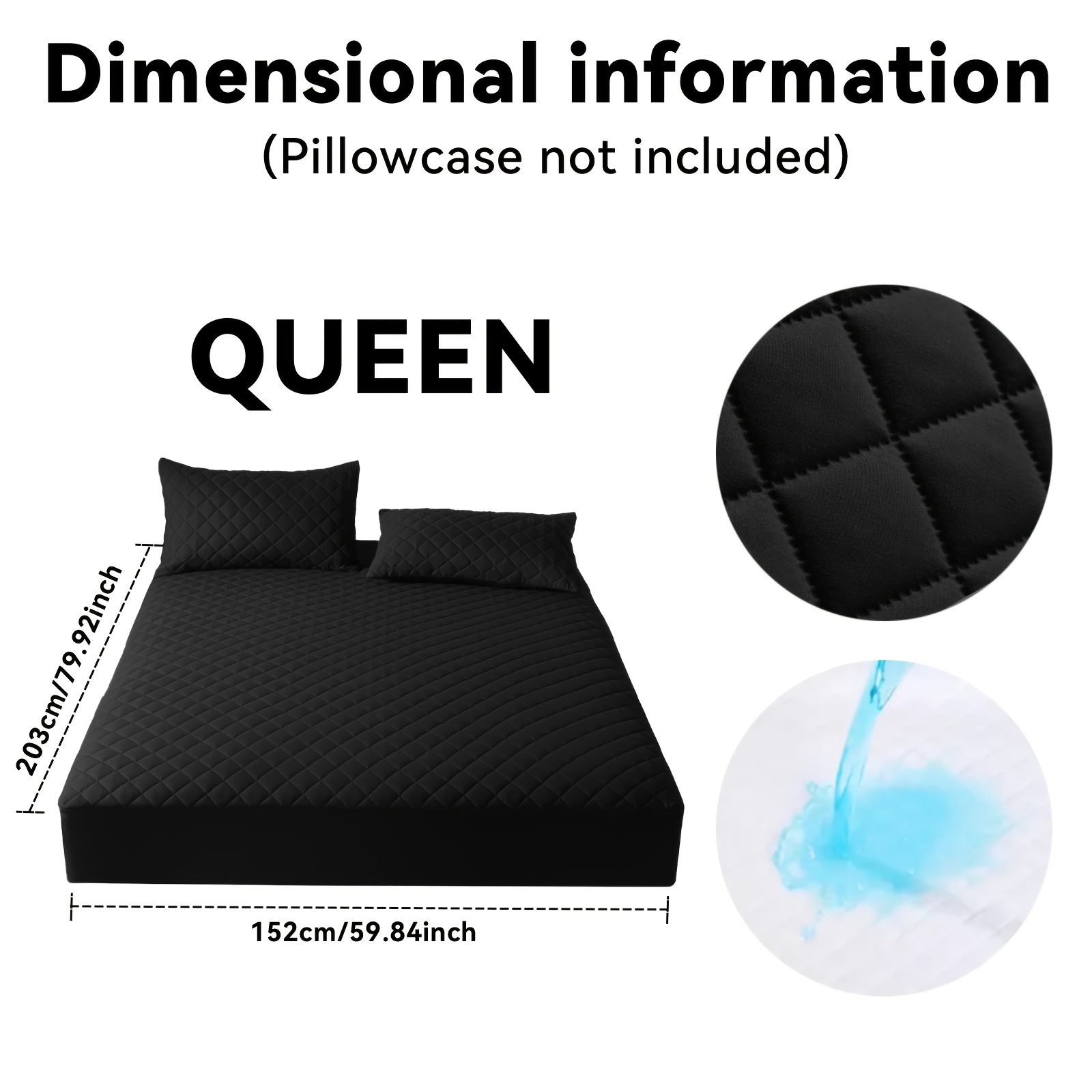 TEMU 1pc A Thick, Waterproof Mattress Cover Soft And Cozy, Designed As A Full-size Fitted Sheet. It Features A Strong Elastic Deep Pocket That Fits ,