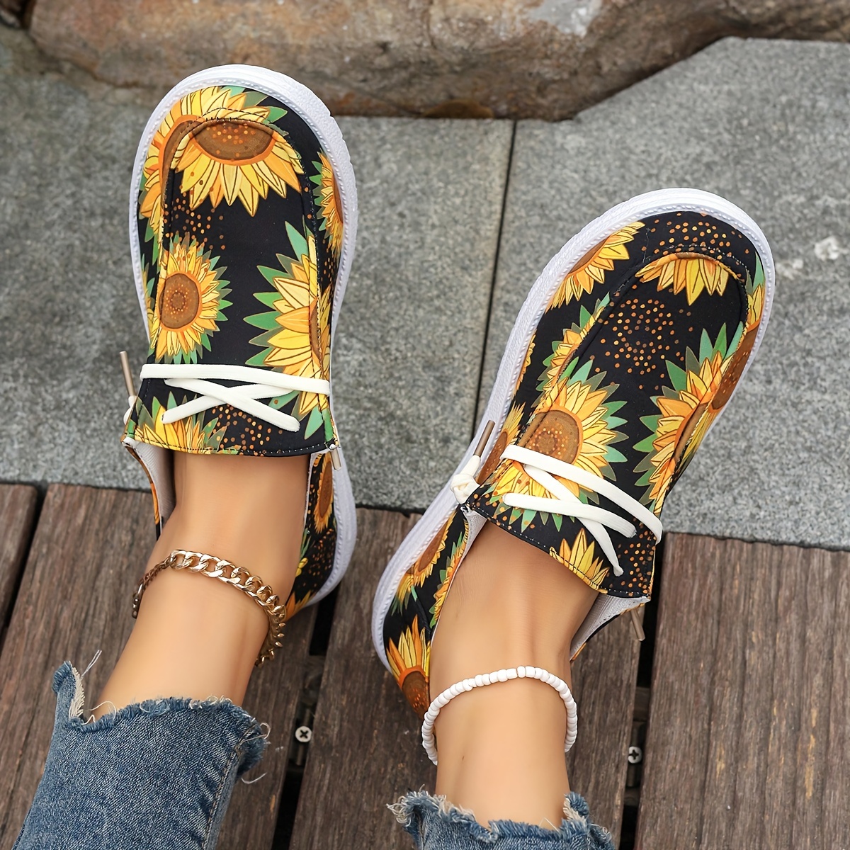 sunflower shoes sold on Temu United States