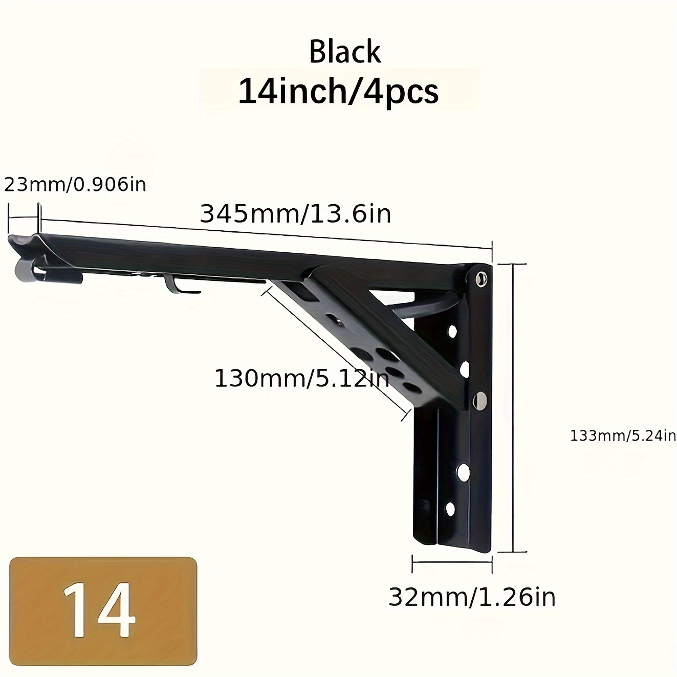 E-shop 4 Stk. klappbare Regalhalterung, langlebige klappbare Regalhalterung für Werkbanktisch, platzsparende DIY-Halterung
