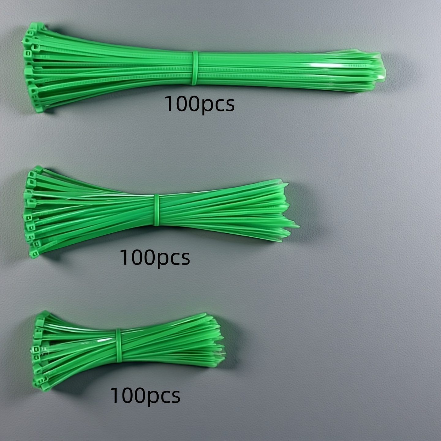 E-shop 300 Stück grüne, multifunktionale, hochfeste Kabelbinder aus Nylon (100 mm, 150 mm, 200 mm mit je 100 Stück), geeignet für verschiedene