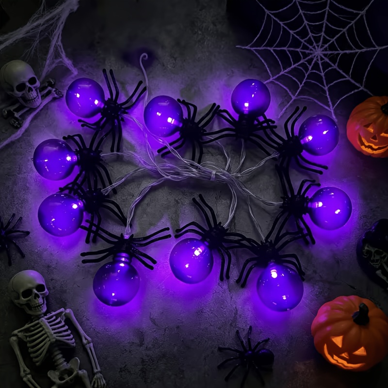 Image of Halloween String Lights, Purple Fairy Lights, Battery Operated Holiday Decoration Light For Outdoor Indoor Yard Window Party Haunted House Halloween Decor (no Plug, Battery Not Included)