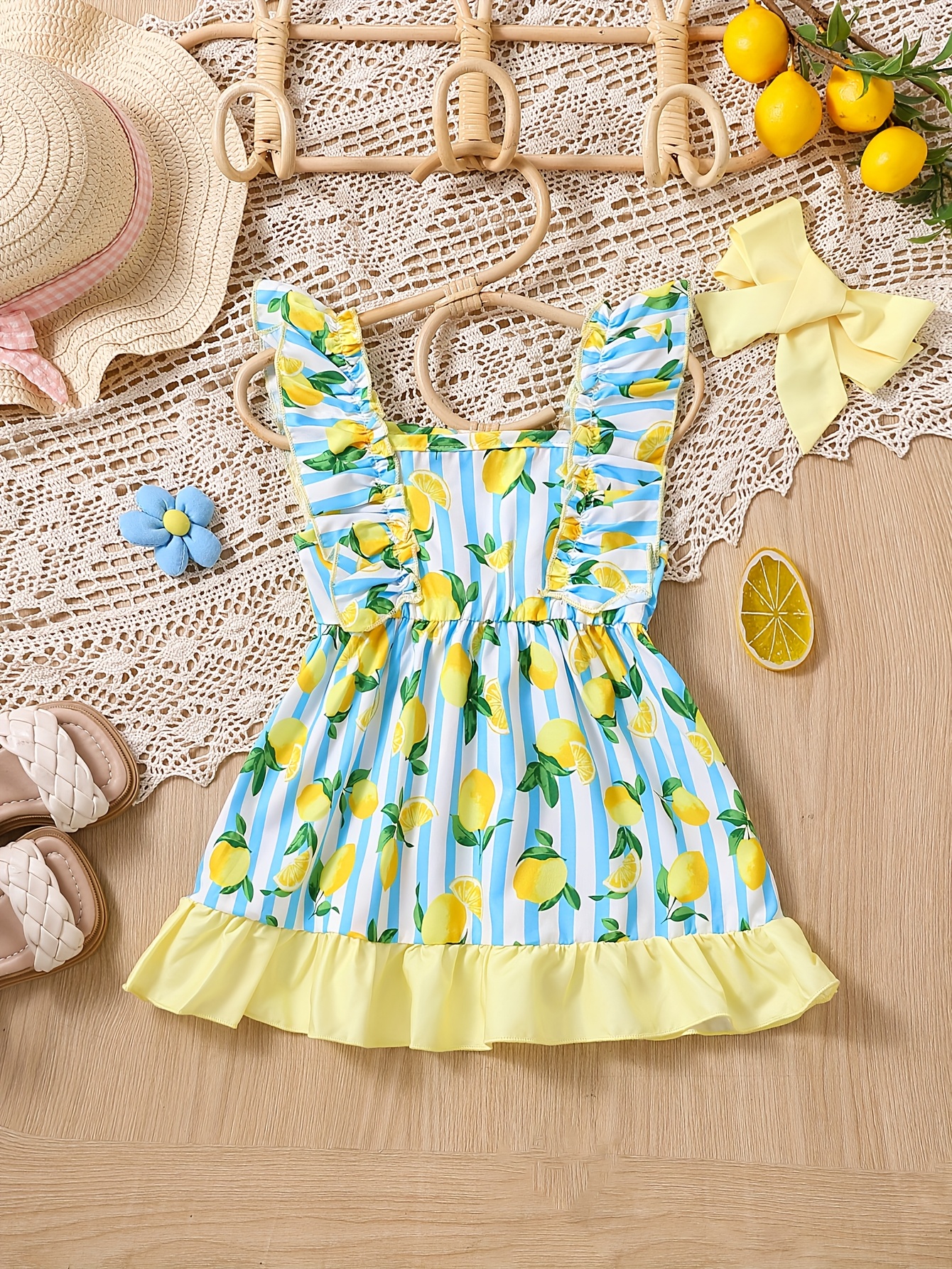 Baby Outfit Baby Lemon Clothes 3-Piece Baby Toddler Girls Lemon