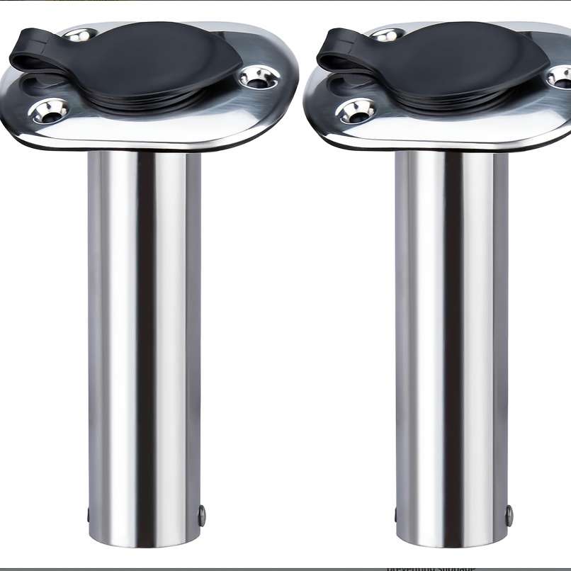 2pcs Flush Mount Fishing Rod Holders with Cap Liner Gasket, Adjustable Angles