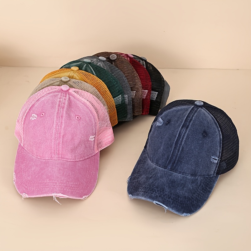 

Vintage Distressed Baseball Cap For Men And Women, Cotton And Polyester Blend, Adjustable Fit, All-season Versatility, Lightweight Breathable Design, Daily Casual Wear, Theme - Pack Of 1