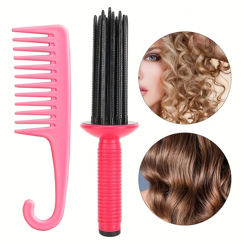 

2-pack Hair Brushes, Round Styling Tools For Fluffy & Curly Hairstyles, Hairdressing Salon Accessories With Ergonomic Grip Handle Design