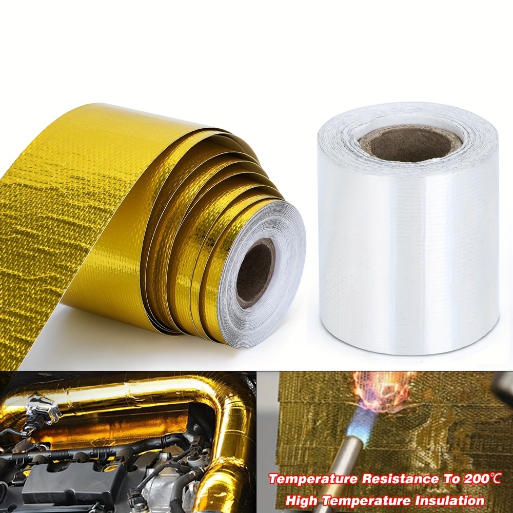 

5m/10m Golden Car Motorcycle Exhaust Wrap Pipe Header Heat Insulation Roll Tape Turbo Heat Exhaust Thermal Wrap Tape