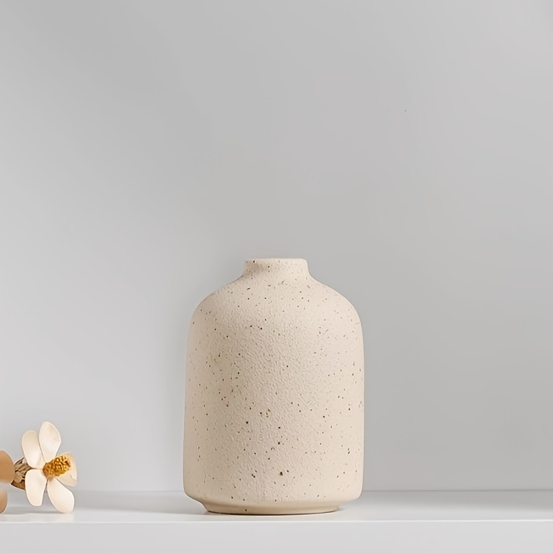 Image of 1pc Ceramic Small Vase - Home Decor, Office Desk, Living Room Decoration Flower Arrangement Vase, Dried Flower Decoration Vase