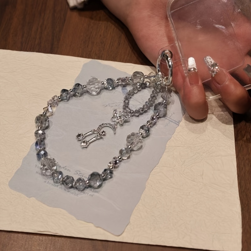 TEMU 1pc Luxurious And Exquisite Glitter Rhinestone Phone Charm Lanyard, Ccd Strap, Suitable As A Holiday Surprise Or Birthday Gift For Her