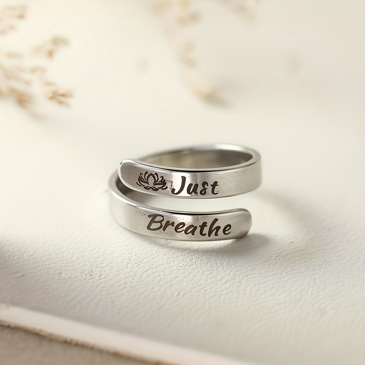 TEMU Custom Letter Open Adjustable Ring, Fashion Personalized In Golden, Silvery, Rose Golden, Stainless Steel Custom Ring, Family Gift, Valentine's