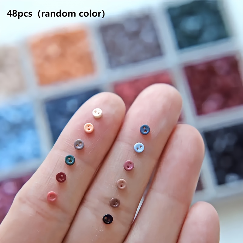 48   extra small 0 3cm 0 12 inch round sewing buttons   navy   blue green purple   orange teal   red for doll clothes miniature crafts clothing decoration great for sewing knitting
