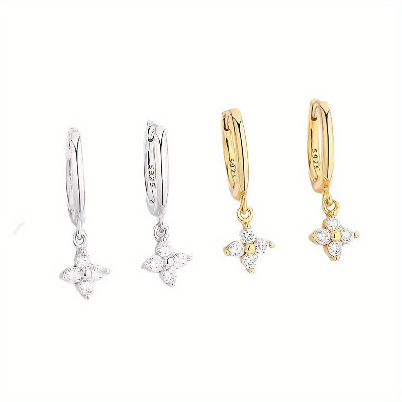 Vintage Copper Dangle Earrings with Synthetic Cubic Zirconia