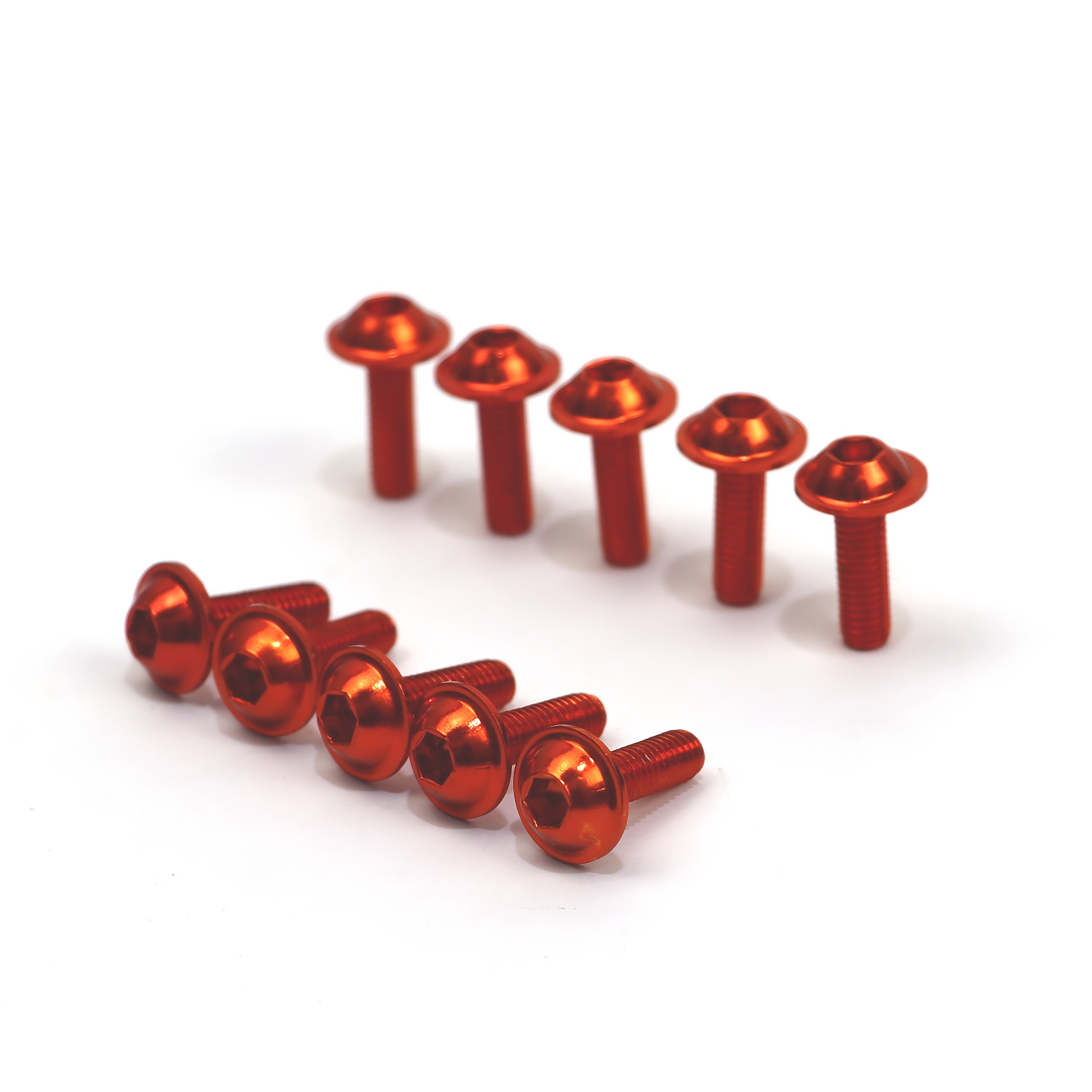 TEMU 10pcs M6x20mm Anodized Aluminum Alloy Motorcycle Fairing Bolts Kit, Multiple Colors , Universal Motorcycle Windshield Bolts, Suitable For All