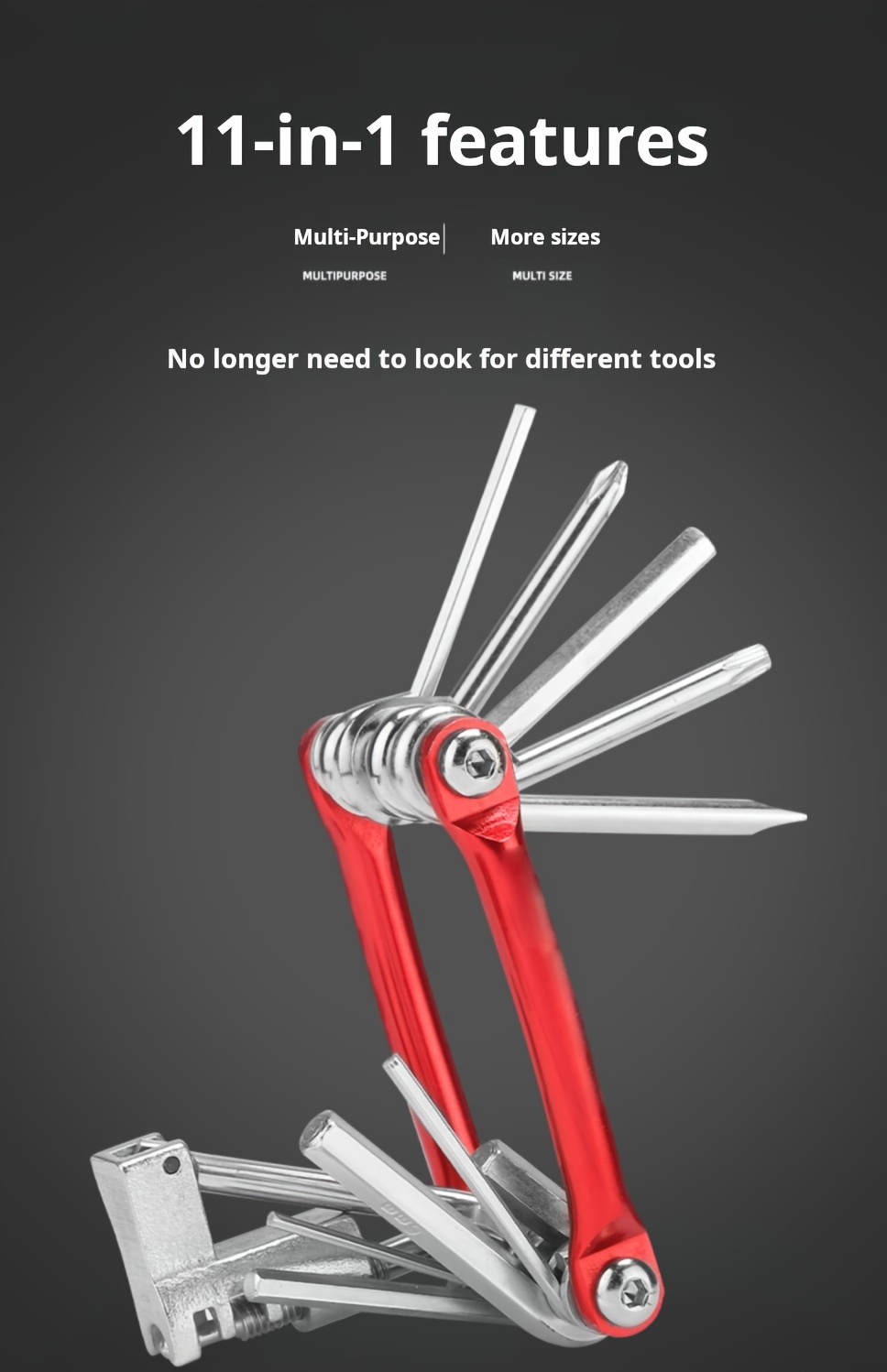 11-in-1 Multi-Function Bicycle Repair Kit, Mountain Bike Wrench, Screwdriver, Chain Hex Spoke, Bicycle Tools, Bike Repair Tool Set