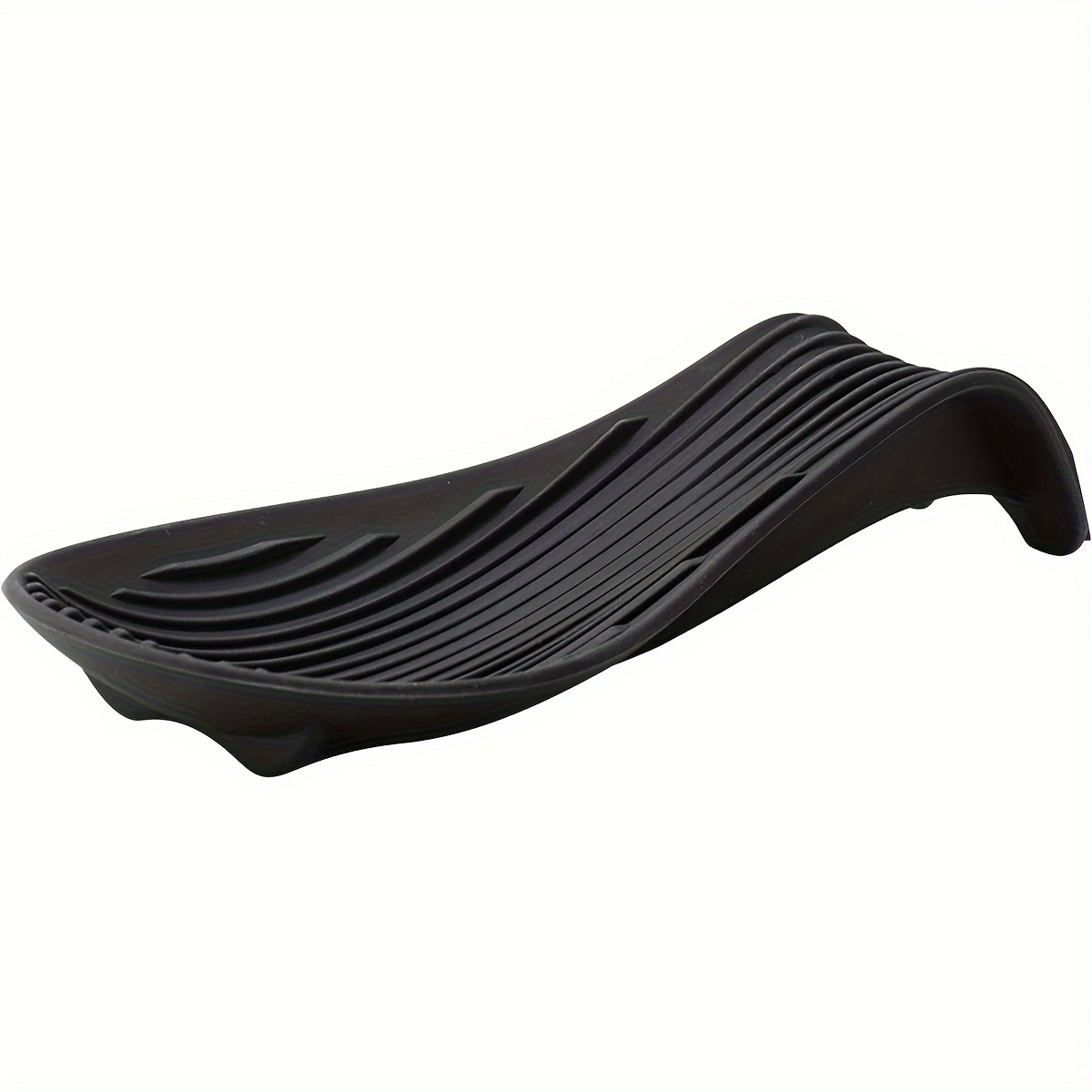 1pc Black Silicone Tray For Kitchen Utensils, Kitchen Spatula Soup Spoon Silicone Spoon Holder, Household Thickened Insulated Spoon Mat