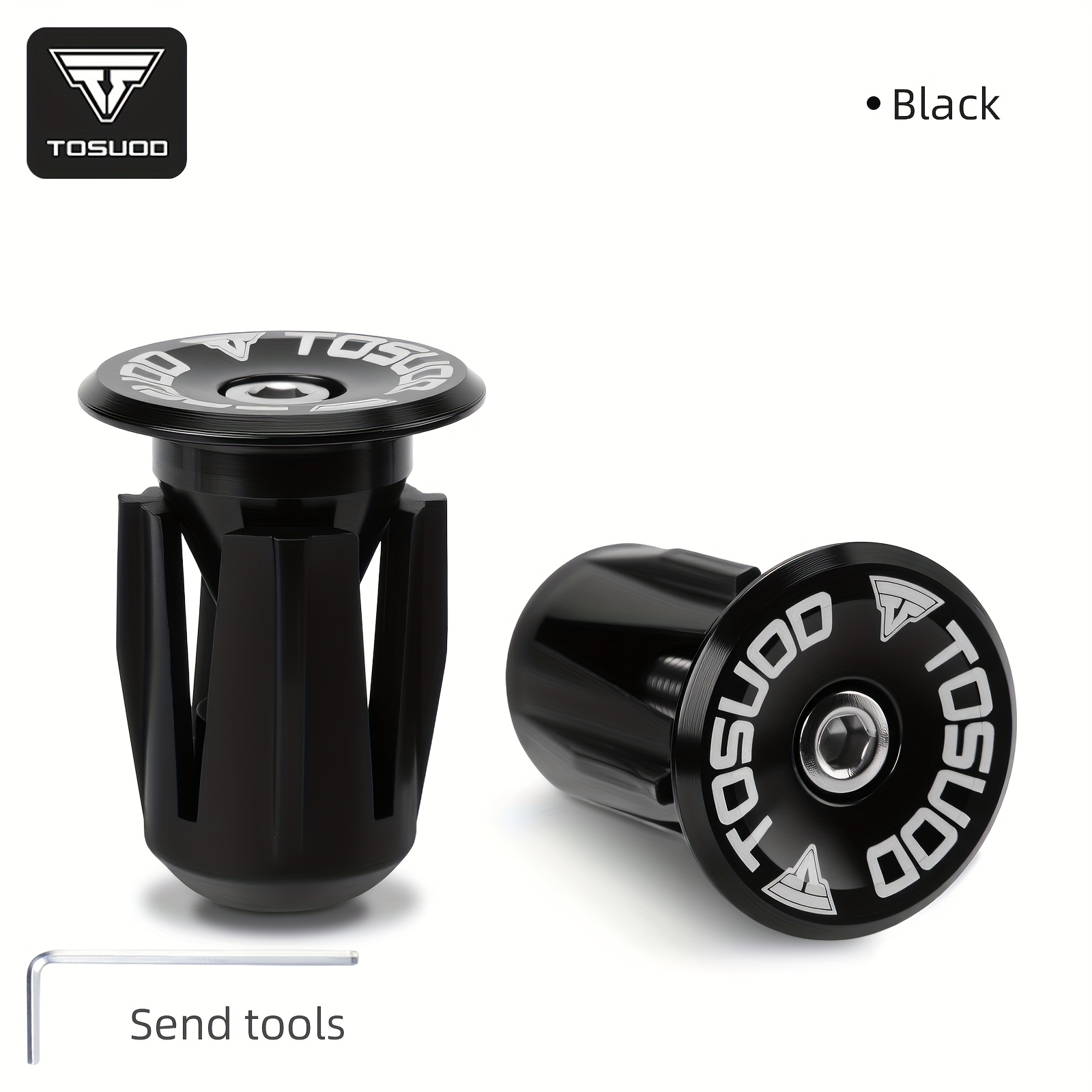 TEMU Bouchons de de vélo TOSUOD en aluminium et PVC, bouchons d'extrémité de barre extensibles pour vélo de montagne et de route, accessoires de