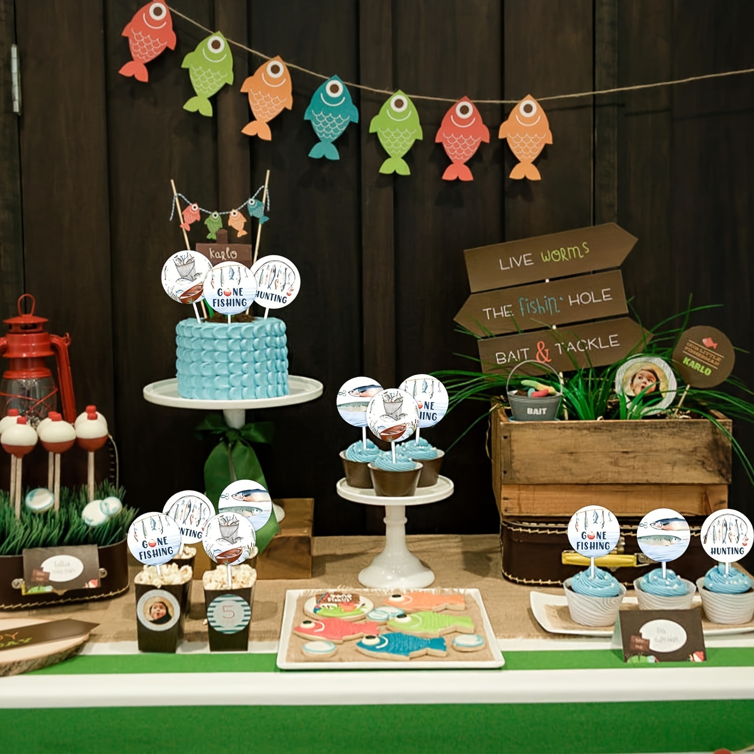Fishing Theme Birthday Party Theme Decoration Cake Tag - Temu Canada