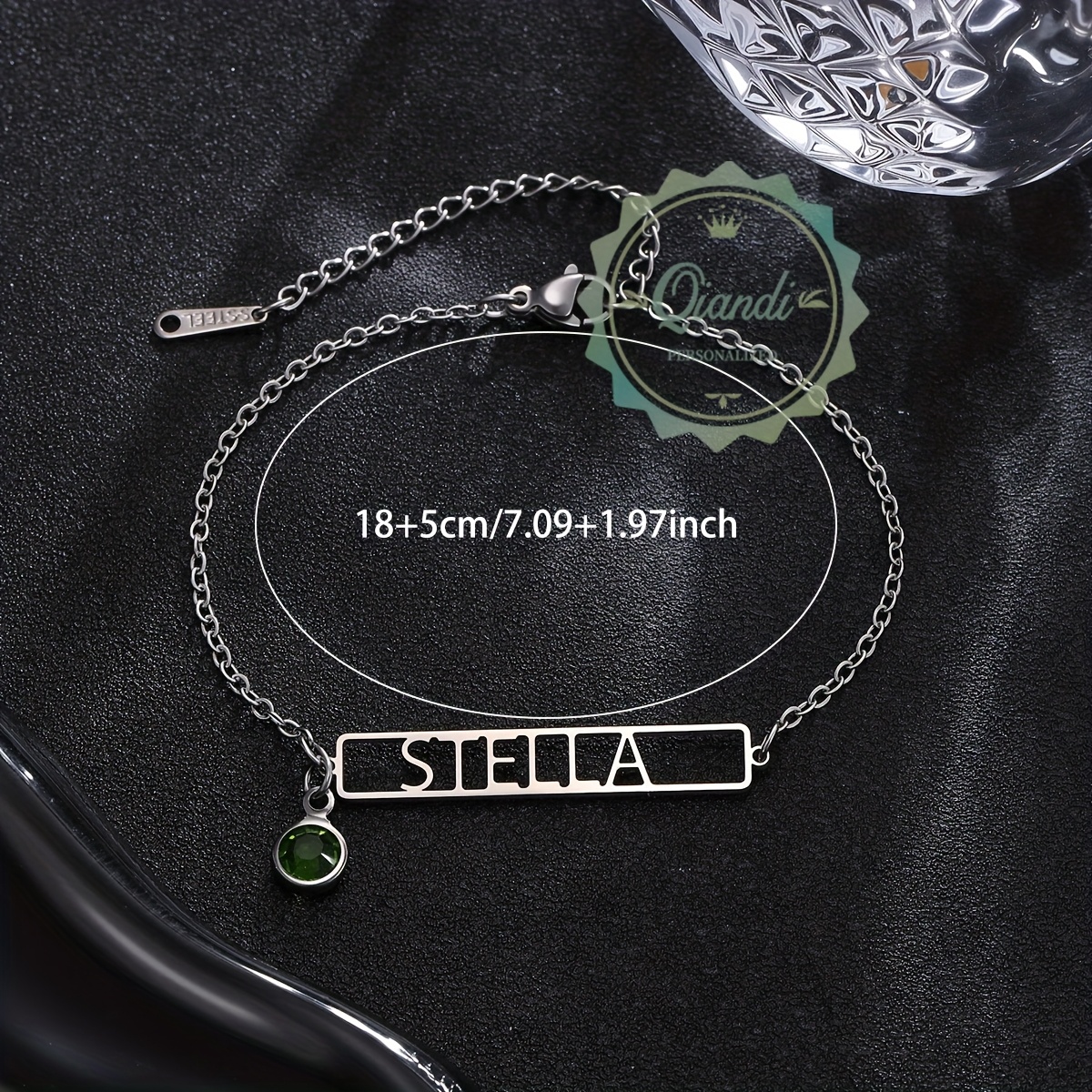 Personalised Horizontal Bar Name Bracelet, Christmas Gift