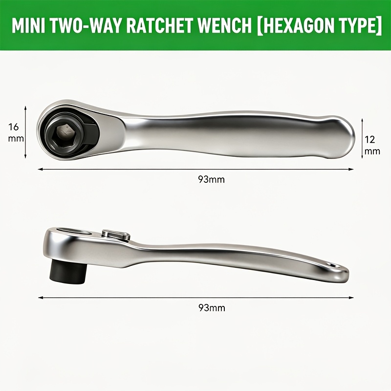 Image of 1/4 Drive Ratchet Wrench, Drive Micro Ratcheting , Quick Release Mini 72-tooth Reversible Ratchet For Tight Spaces