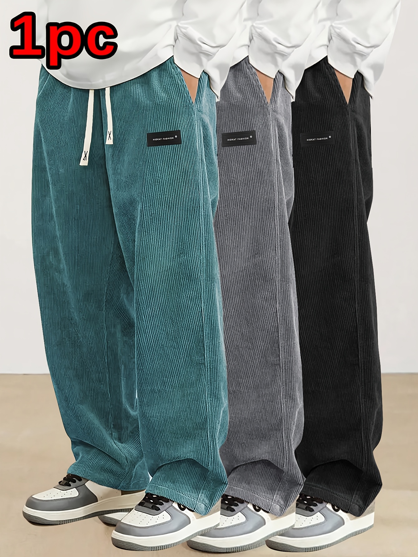 item picture mens early autumn lightweight sheer   corduroy straight trousers spring autumn drawstring elastic waist pants for daily casual sports hiking wear