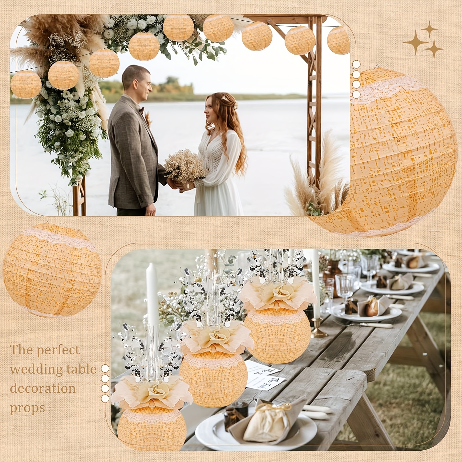 12pcs boho paper lanterns rustic farmhouse Temu