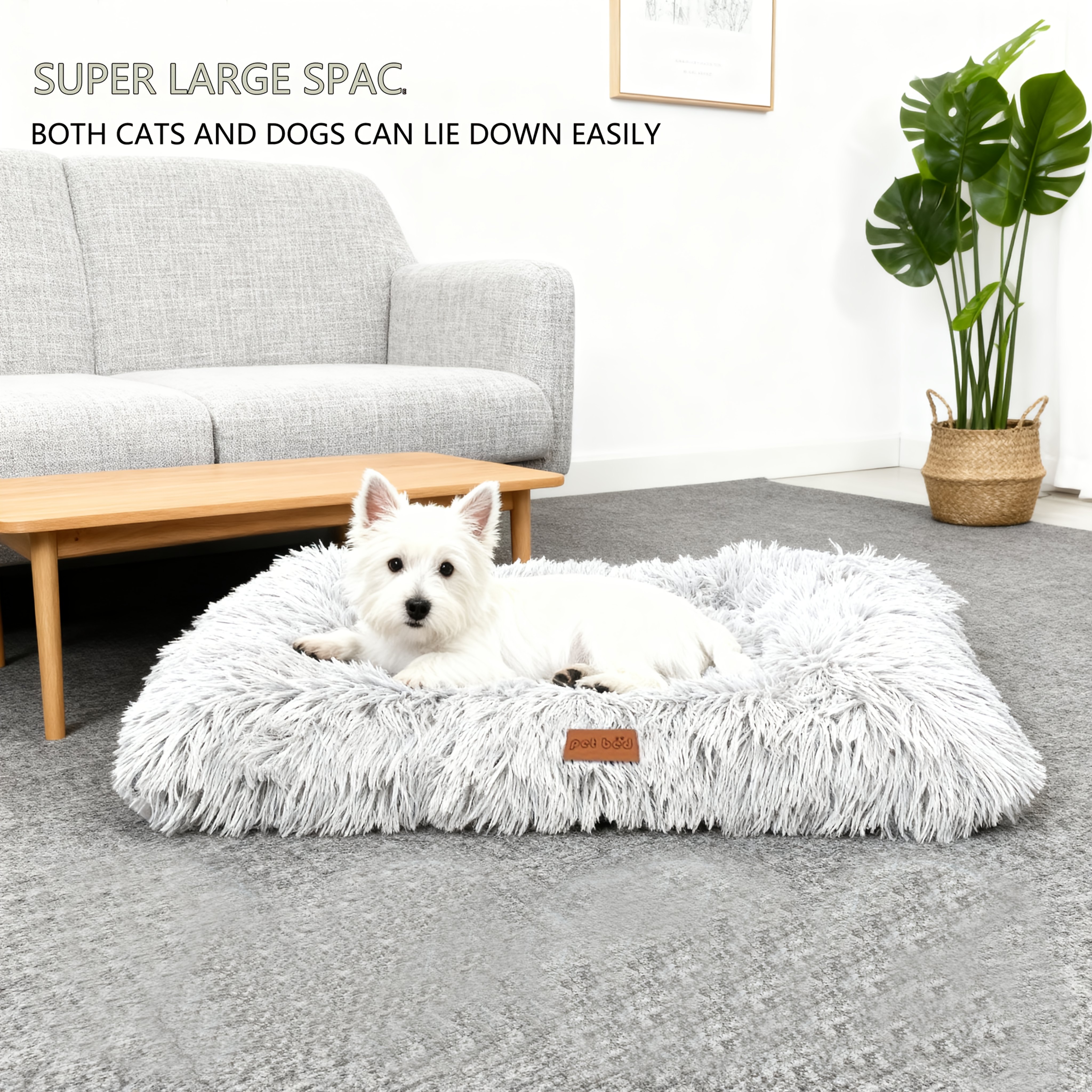 TEMU Thick And Cozy Fleece-lined Mat For Pets With Long Hair, Easy To Clean And Remove, Suitable For Dogs And Cats, Sold As A Single Piece