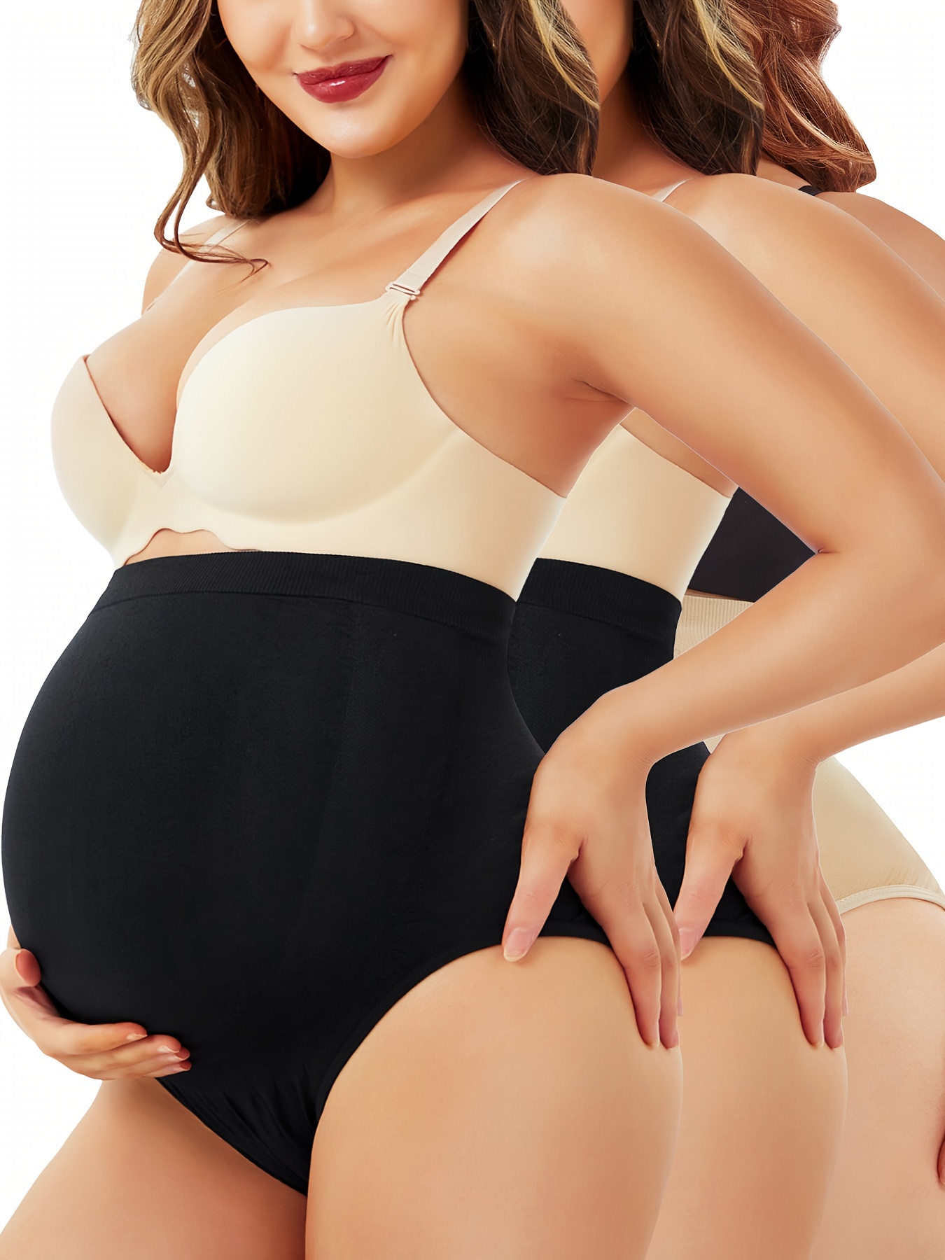Solid Pregnant Panties Cotton Breathable Plus Size Low Waist
